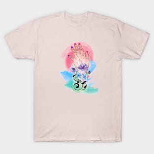 Female hand and flowers T-Shirt